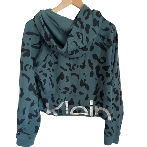 🛒🛍️💥Nwot womens size medium cute leopard print teal black Calvin Klein - Picture 2 of 3